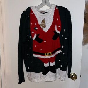 Poof! Santa Crewneck Sweater - Red, Black, White